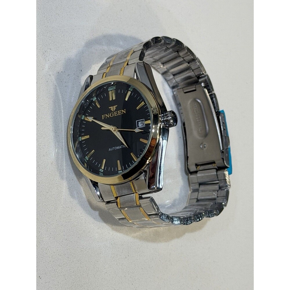 FNGEEN 6612-1 Men’s Automatic Watch 40mm Two-Tone Black Dial Date New